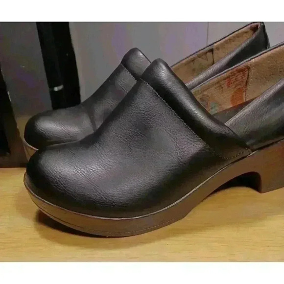 B.O.C. BLACK FAUX LEATHER COMFORT CLOG SLIP ON SHOE, SIZE 7.5M, JAYLIN STYLE - Picture 5 of 7